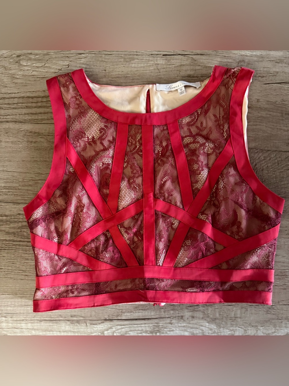 Lovers + Friends Red Lace Crop Top